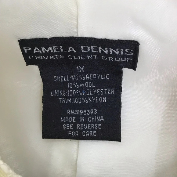 Pamela Dennis Private Client Group Women’s Elegant Blazer Jacket Creme Size 1X - Picture 9 of 9